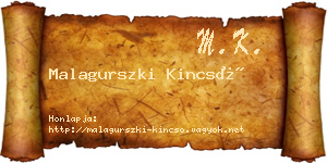 Malagurszki Kincső névjegykártya